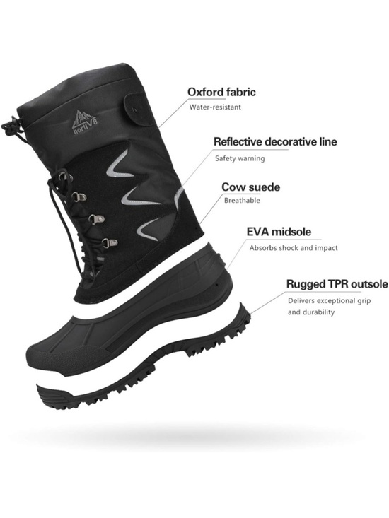 NORTIV 8 Men\'s Waterproof Winter Snow Boots Insulated Fur Liner Lightweight 12 main image 7